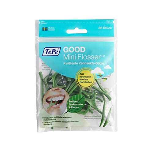 TEPE GOOD Mini Flosser, Grün, 36 stück, (Pack of 36) & Compact Tuft Einbüschelbürste Zahnbürste mit rundem Bürstenkopf für eine gründliche Mundreinigung auch bei Implantaten oder Prothesen farblich – Bild 3