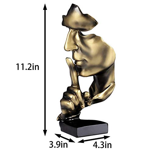 Aboxoothinkerstatuesilenceisgoldabstractartfigurinemodernhomeresinsculpturesdecorativeobjectspianodesktopdecorforcreativeroomhomeofficestudygold  Urban Country Home Decor Aboxoo thinker statue silence is gold abstract art figurine modern home resin sculptures decorative objects piano desktop decor for creative room home office study gold  urban country home decor