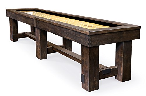 Olhausen Shuffleboard The Breckenridge – 12' X 20" - Matte Finish On Pine – Includes Pucks, Abacus Scorers And Accessories – Rustic Series #TOP30
