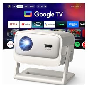 WANBO Vali 1 Pro Smart Beamer Heimkino Official Google TV 14/Netflix, 4K Unterstützung, MEMC HDR10, Dolby eARC, HDMI 2.1, 900 ANSI, WLAN Bluetooth, 200° dreh, 1080P FHD Outdoor Projektor bis 260"