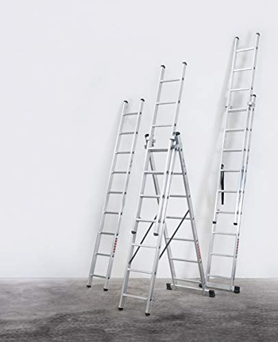 Escalera Industrial Combinada 2 Tramos 2x9 2.52 / 4.31 M - Profer Top - Pt1530