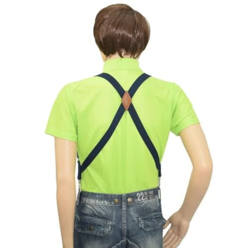GIUPLOKID Bretelles invisibles pour homme, Bretelles for hommes, Clip en métal, cuir, accessoires de costume multicolores(White) – vue 2