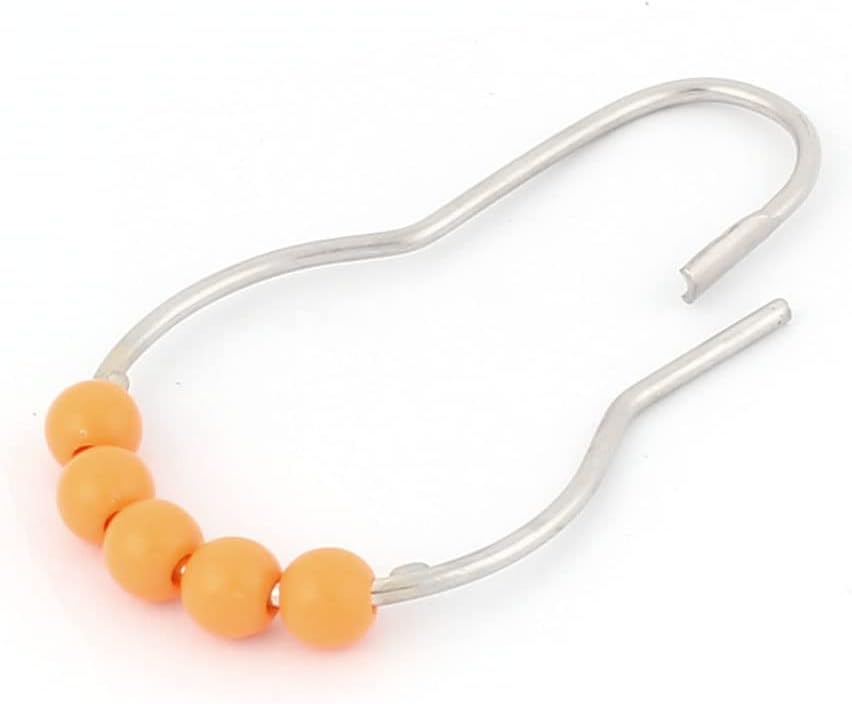 Ruilogod Plastic Roller Beads Metal Bathroom Shower Curtain Hook 12 Pcs Orange (id: 557 171 f28 013 b99 image 3