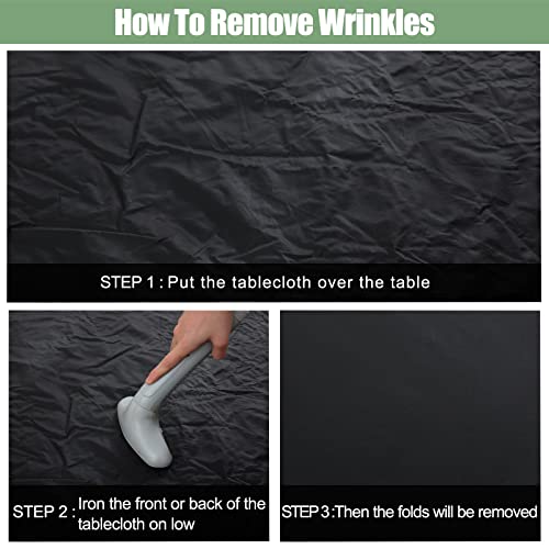 Smiry Rectangle Table Cloth Cover, Elastic Fitted Flannel Backed Vinyl Tablecloths For 6Ft Folding Tables, Waterproof Wipeable Table Covers For Indoor, Outdoor, Picnic And Camping, (Black, 30"X72") #TOP5