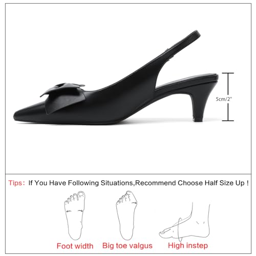 Image of Susanny Kitten Heels for Women Closed Pointed Toe Slingback Shoes