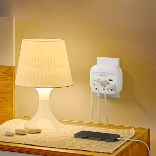 Image of BN-LINK Multi Plug Outlet Extender 2 Pack, 3 Wall Outlets Outlet Splitter with 3 USB Ports(1 USB C), Charging Adapter for Dorm, School, Travel, Office, Home