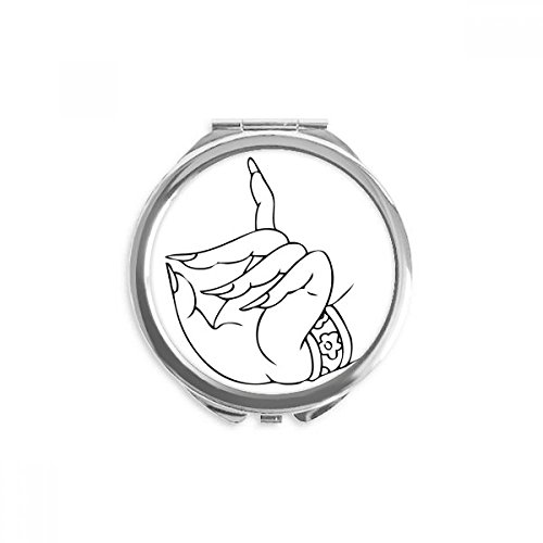 Miroir de poche bouddhiste au dessin fait main pour des retouches de maquillage faciles partout