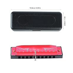 Harmonica Aluminium & Acier Inoxydable 10 Trous Harmonica 20 Mélodies Léger Voyage Débutant (Rose rouge) - Les Beatles, Paul McCartney, John Lennon, RIngo Starr, George Harrison Harmonica Aluminium & Acier Inoxydable 10 Trous Harmonica 20 Mélodies Léger Voyage Débutant (Rose rouge) – Image 7