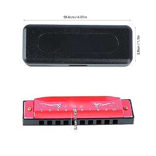 Harmonica Aluminium & Acier Inoxydable 10 Trous Harmonica 20 Mélodies Léger Voyage Débutant (Rose rouge) - Les Beatles, Paul McCartney, John Lennon, RIngo Starr, George Harrison Harmonica Aluminium & Acier Inoxydable 10 Trous Harmonica 20 Mélodies Léger Voyage Débutant (Rose rouge) – Image 7