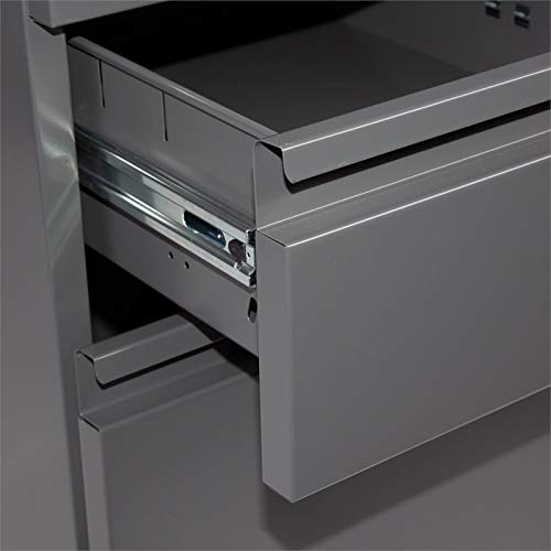 Pemberly Row 3 Drawer Mobile Pedestal Letter File Cabinet With Key Lock In Black #TOP2