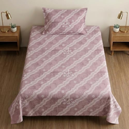 Image of Mafatlal 186 TC Metro Cotton Single Bedsheet | 90 x 60 Inch|Soft, Breathable & Lightweight | with Matching Pillow Cover|