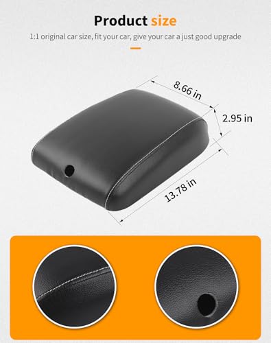 Hoolcar Armrest Pad Cover Center Console Lid Cover Fit for Jeep Wrangler JK JKU 2011-2017, Black by Hoolcar - Image 8