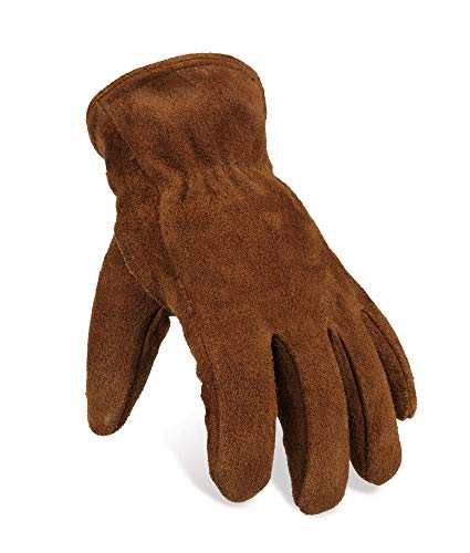 Image of OZERO Men Women Winter Work Gloves Insulated Snow Cold Proof Leather Glove Thick Thermal Imitation Lambswool - Extra Grip Flexible Warm for Working in Cold Weather (Brown,Small)