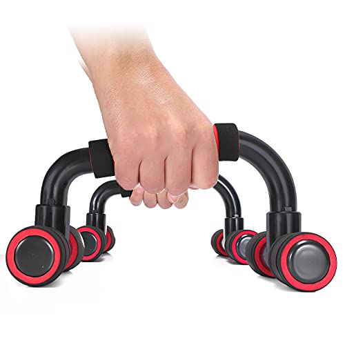 Apoio Para Flexão Barra Push Up Ergonômica Exercício Fitness Crossfit Academia Em Casa (Vermelho/Pre
