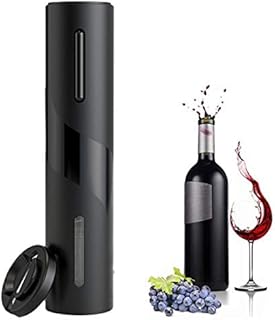 Kaiyei Electric Wine Corkscrew Battery Operated Automatic Bottle Opener Wine Enthusiast Waiter Professional Cork Remover Gift Set with Foil Cutter ABS Black No Light
