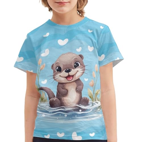 Image of JEOCODY Boys Girls Graphic Tees Funny 3D Printed Short Sleeve T-Shirts 3-16T