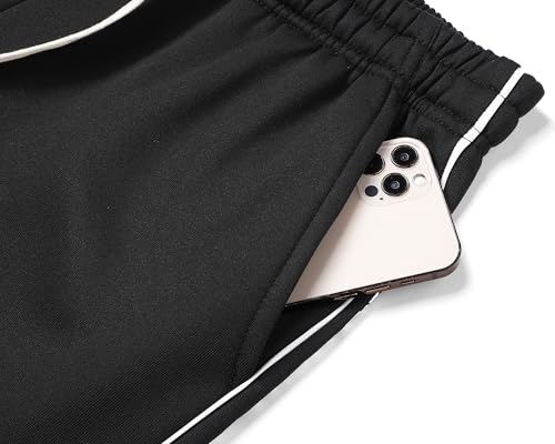 Men's Athletic Casual Drawstring Striped Straight Leg Pants with Pockets Street Style Apparel 5