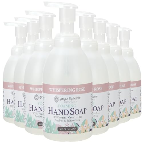 Ginger Lily Farms Botanicals Foaming Hand Soap, 20oz/8pk, Whispering Rose