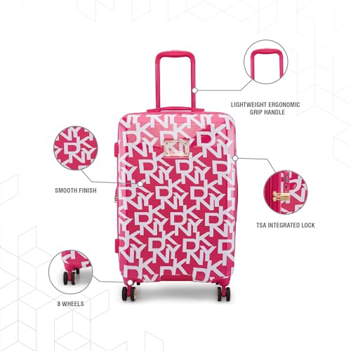 Image of DKNY Deco Signature Range Dark Pink Color 24 inch Medium Trolley