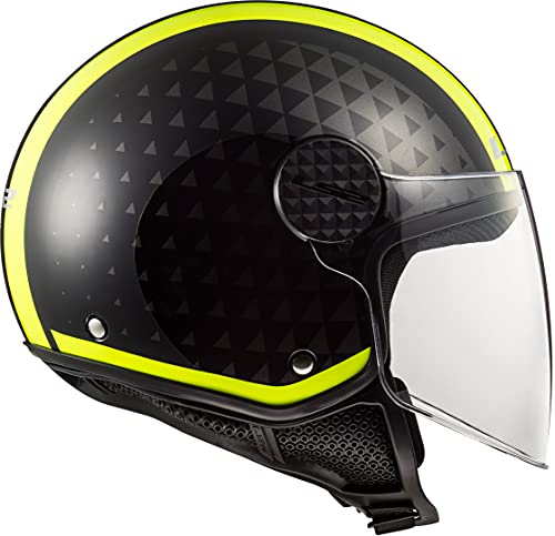 Casco Moto Ls2 Of558 Sphere Lux Crush Nero Hi Vis