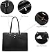 LOVEVOOK Laptop Bag for Women 17.3 Inch Tote Bags Waterproof Leather Briefcase Computer Women Business Office Work Bag,Black