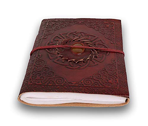 Image of SPcreation Handmade Leather Journal Diary with Stone Work