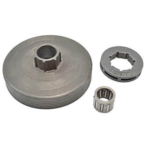 Macejczyk Sierra de cadena 3/8-7T piñón de llanta con tambor de embrague de motosierra para motor de gasolina de 45 cc, 52 cc, 58 cc, piezas de repuesto