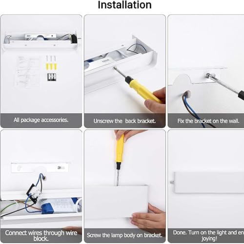 Aplique de pared con interruptor 3000K 6000K regulable para salón 6