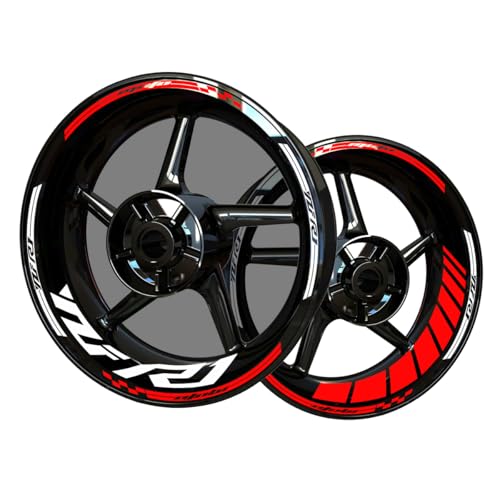 Stickers Réfléchissants en Vinyle pour Jantes de Moto - Kit Autocollants Yama&ha YZF R1, Bandes Blanches Brillantes pour 2 Roues 17in