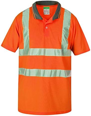 SHORFUNE High Visibility T-Shirt with Short Sleeve, Reflective Strips, Yellow, ANSI/ISEA Standards, XL