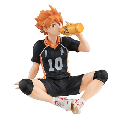 YLEAFUN Shoyo Hinata figura anime PVC modelo figura 10 cm figura sentada decoração de mesa casa ornamento, presentes para fãs