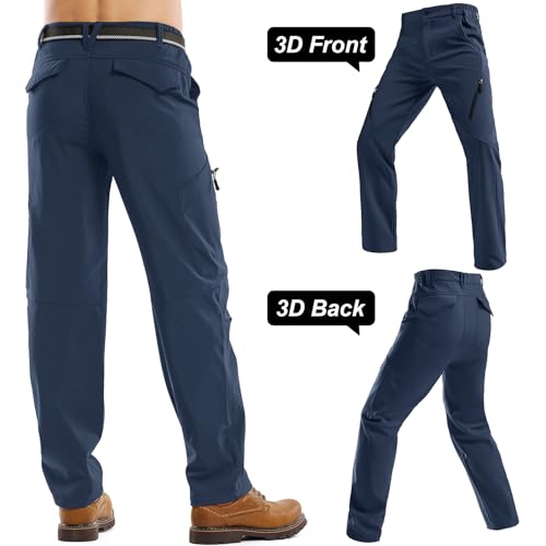 Jessie Kidden Mens Waterproof Hiking Pants, Outdoor Snow Ski Fishing Fleece Lined Insulated Soft Shell Winter Pants2