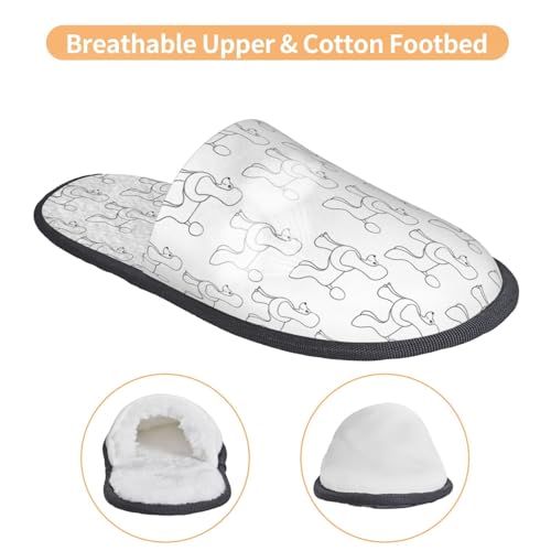 Poodle Dog Print Women Slippers Home Furry Shoes Keep Men Couples Shoes Warm For Women-4