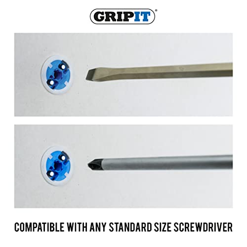 Gripit Blue Drywall Anchors | Heavy Duty Drywall Anchors | Wall Anchors And Screws For Drywall | Anchors And Screws Kit | Plaster Wall Anchors | 1" Inch Drill Bit | Reusable (Up To 205Ibs/93Kg) #TOP3