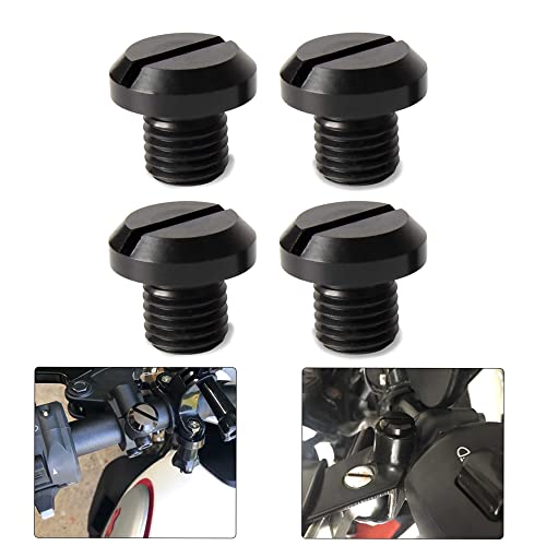 LUGU 4 Pcs Motocicleta De Alumínio CNC M10 x 1.25 Espelhos Buracos Bancos Substituição de Parafusos