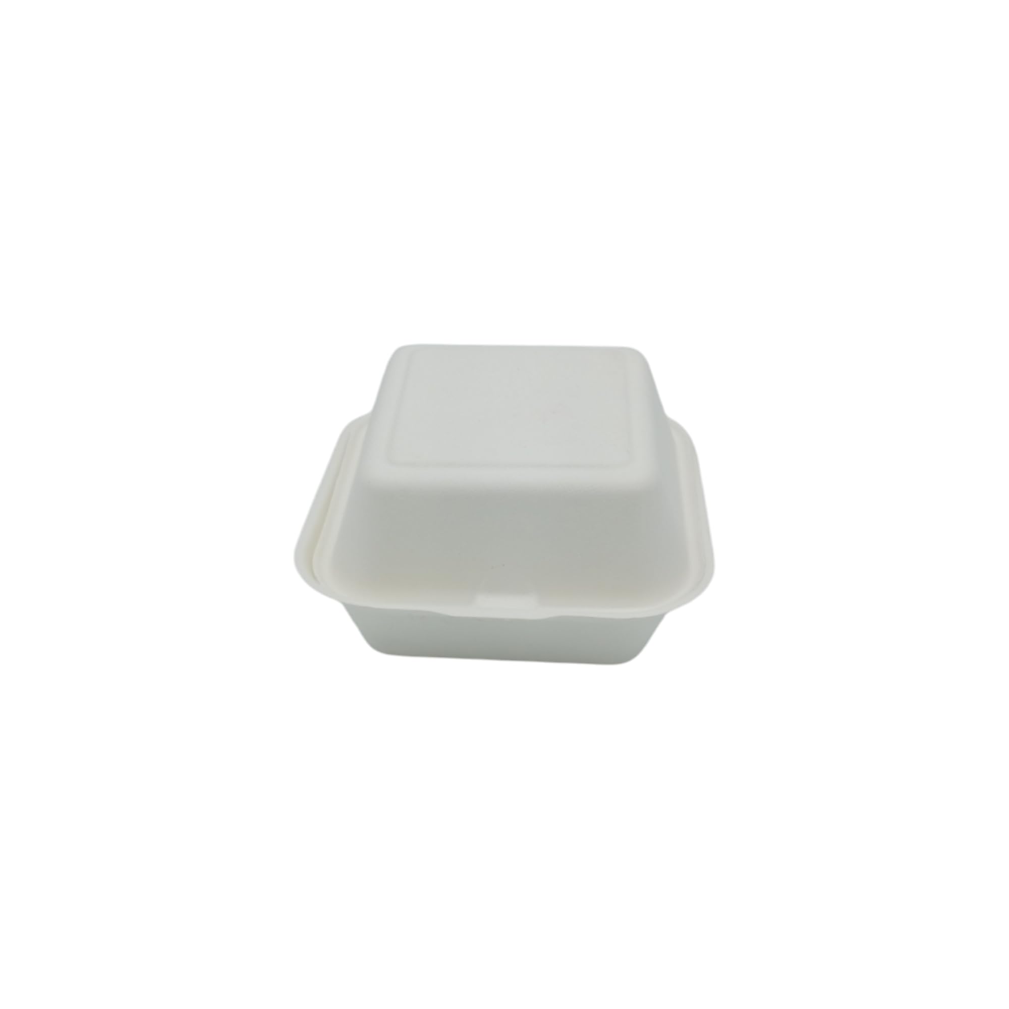 Générique 500 Boîtes à Burger Carrées en Fibre de Canne 15,3x15,3x7,7 cm - Coques Écologiques, Résistantes et Idéales pour Plats à Emporter