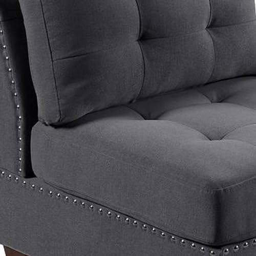 Sillón modular sin brazos chenille gris miniatura 4