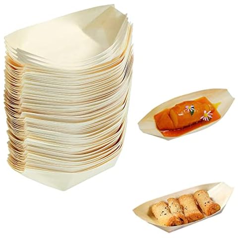 Omevett Eco-Friendly Bamboo Food Boats Cover