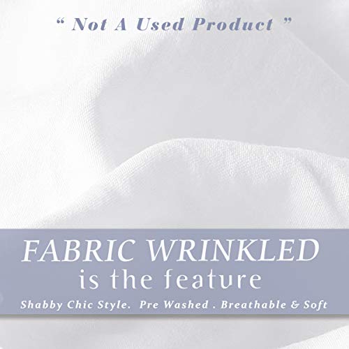 Hig Shabby Chic Comforter Set Queen White Lace Ruffled - Pintuck Pinch Pleat Design - Super Soft Prewashed Microfiber Lightweight - 3 Piece Bedding Set With 2 Shams(Brianna-Queen,White) #TOP2