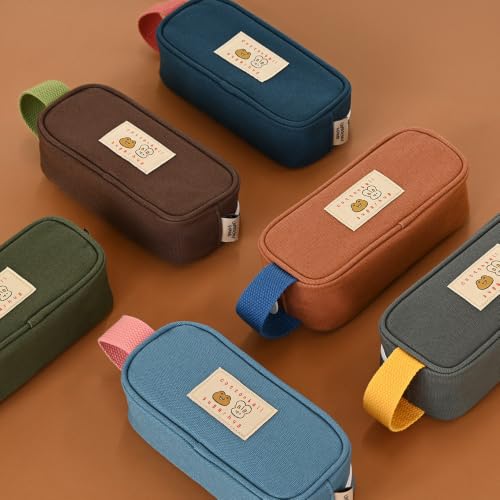Image of Monolike Unmatched Friends Butter Pencil Case, Gray - Structured Square Desk Organizer, Large Capacity Aesthetic Stationery Pouch & Makeup Brush Bag