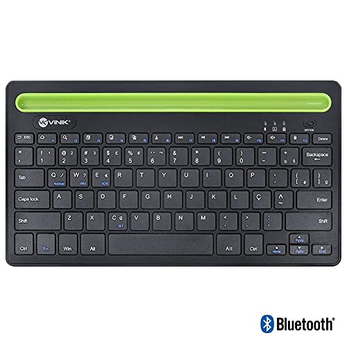 TECLADO BLUETOOTH 3.0 2.4 GHZ DYNAMIC SMART ABNT COM SUPORTE PARA TABLET OU CELULAR - PRETO - DT200