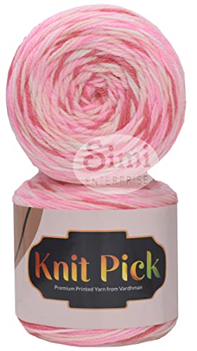 Image of Vard hman Knit Pick Candymix 400 GMS Wool Ball Hand Knitting Wool /Art Craft Soft Fingering Crochet Hook Yarn, Needle Knitting Yarn Thread Dyed-LA Art-ACDD