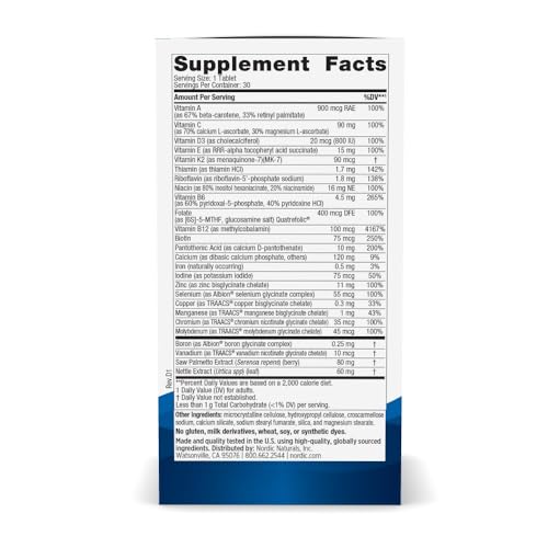 Nordic Naturals Men's Multivitamin One Daily - 30 Tablets, 1 Month Supply - Image 2