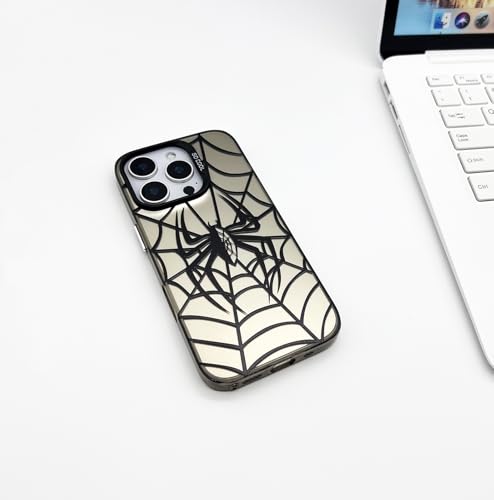 Coque iPhone 14 Pro Max toile d'araignée noire en silicone TPU souple