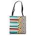 Mexican Serape Leopard Cheetah Sunflower Turquoise Pattern Tote Bag