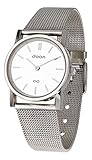 Doon Salpi Reloj para Mujer con Esfera Blanca, Correa Plateada de Acero Inoxidable - D2069