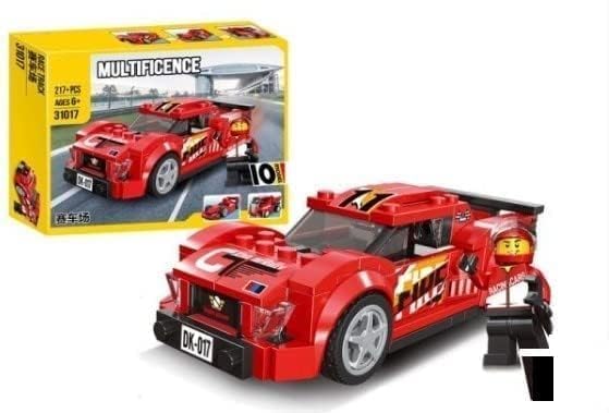 Cojuz 10-in-1 Red Race Car Building Blocks Kit 217 Pcs STEM Toy for Kids 6+