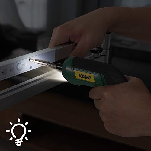 Cordless Screwdriver, Electric Screwdriver Rechargeable, 4V 2000mAh Li-ion, MAX Torque 4Nm - Dual LED, Palm-Sized, 6 Pcs Various Bits, USB Charging with Cable