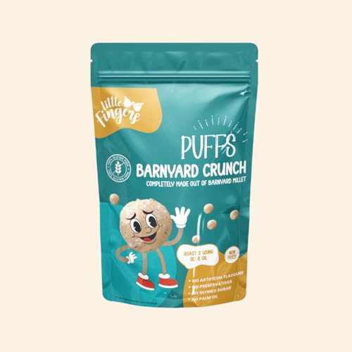 Image of Little Fingers Millet Based Healthy Gluten Free High In Fiber Assorted Snack Combo | Non-Spicy | No Maida | Baked Not Fried | Healthy Munching Option - Barnyard Millet Crunch Puffs & Millet Star Puffs