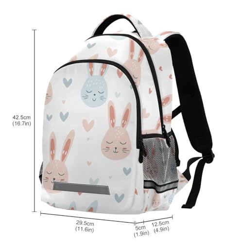 Blush Cute Bunny personal backpack for kids with chest strap bookbag for high school mochilas para ni?a3